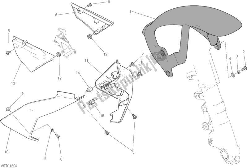 Todas as partes de Meia Carenagem do Ducati Scrambler Sixty2 Thailand 400 2017